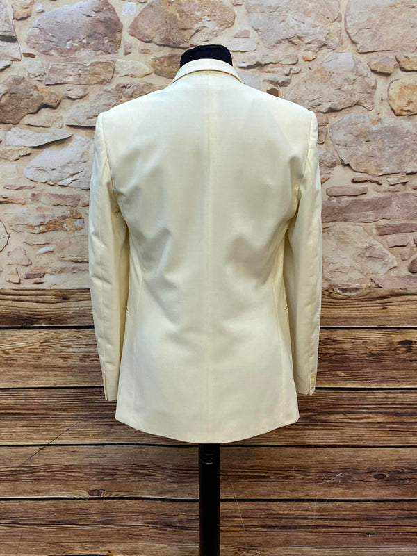 „Vintage Smoking Jacke creme Schurwolle Wilvorst festliche Abendgarderobe Herren Hochzeit“