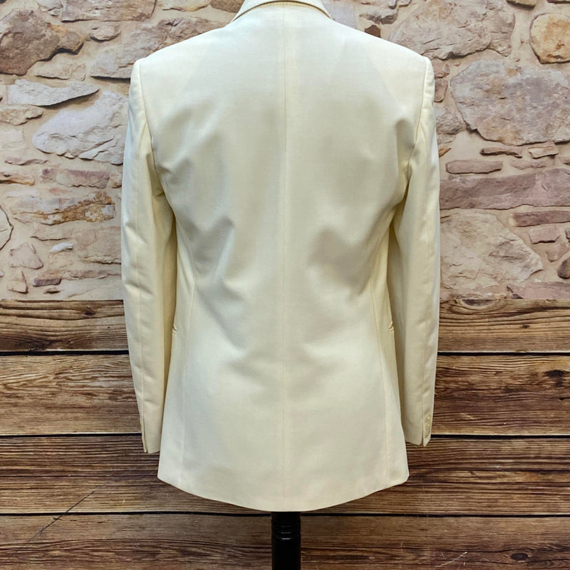 „Vintage Smoking Jacke creme Schurwolle Wilvorst festliche Abendgarderobe Herren Hochzeit“