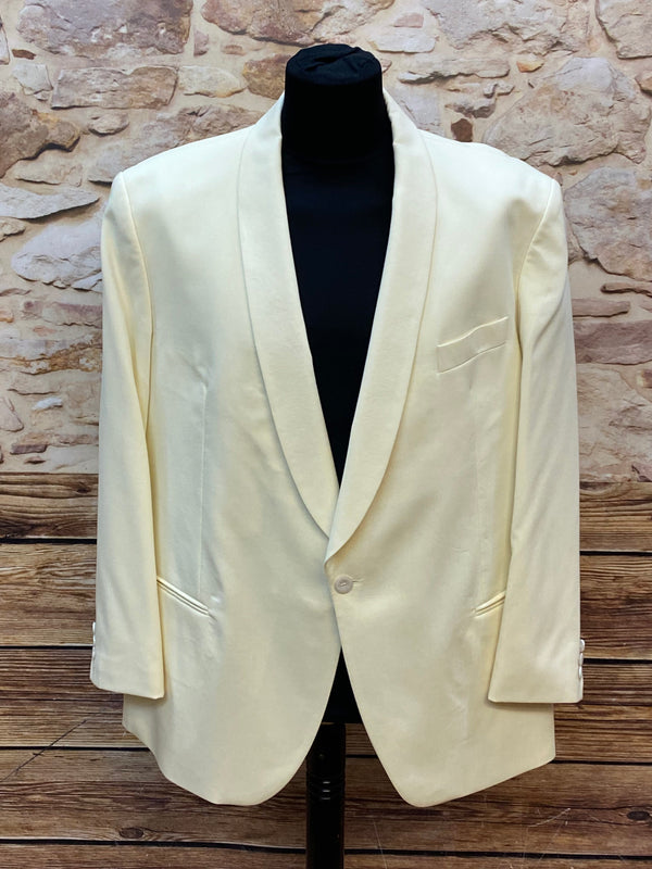 „Vintage Dinner Jacket creme Schurwolle Herren Smoking Sakko Hochzeit“