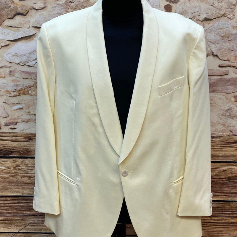 „Vintage Dinner Jacket creme Schurwolle Herren Smoking Sakko Hochzeit“