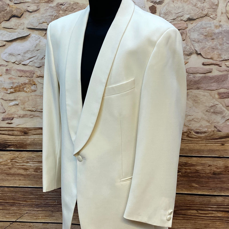 „Vintage Smoking Sakko cremefarben seitliche Ansicht edles Dinner Jacket Herren“