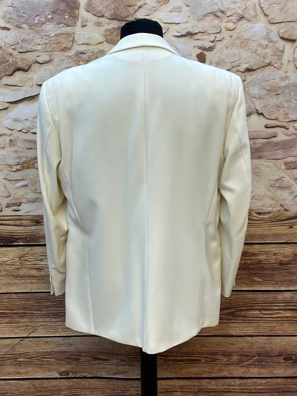 „Rückansicht Vintage Dinner Jacket creme klassische Abendgarderobe Herren“