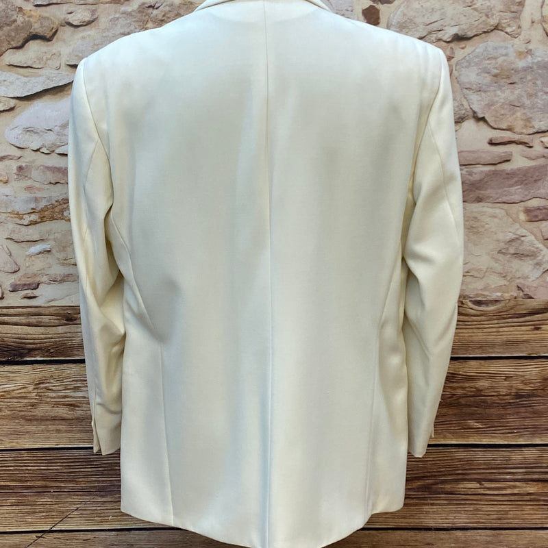 „Rückansicht Vintage Dinner Jacket creme klassische Abendgarderobe Herren“