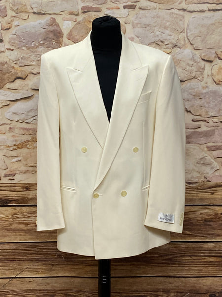 „Vintage Dinner Jacket Herren creme Wilvorst elegante Abendgarderobe Frontansicht“