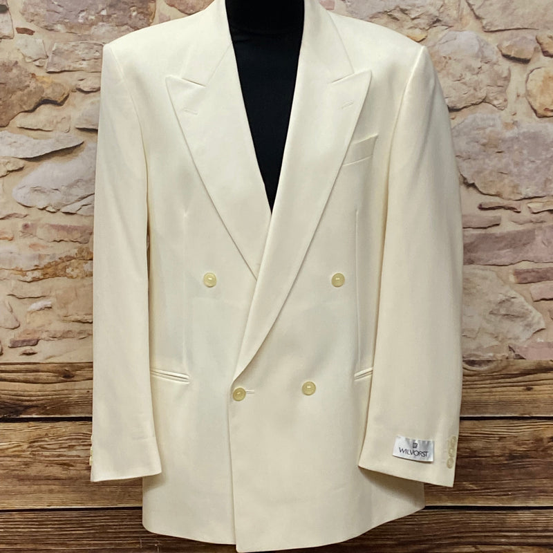„Vintage Dinner Jacket Herren creme Wilvorst elegante Abendgarderobe Frontansicht“