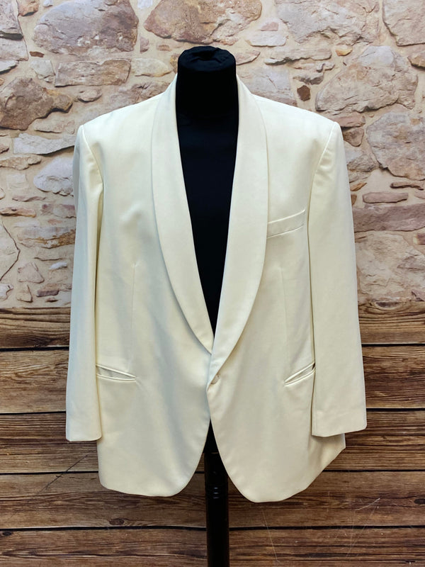 „Wilvorst Vintage Dinner Jacket creme Schurwolle Smoking Sakko Herren“