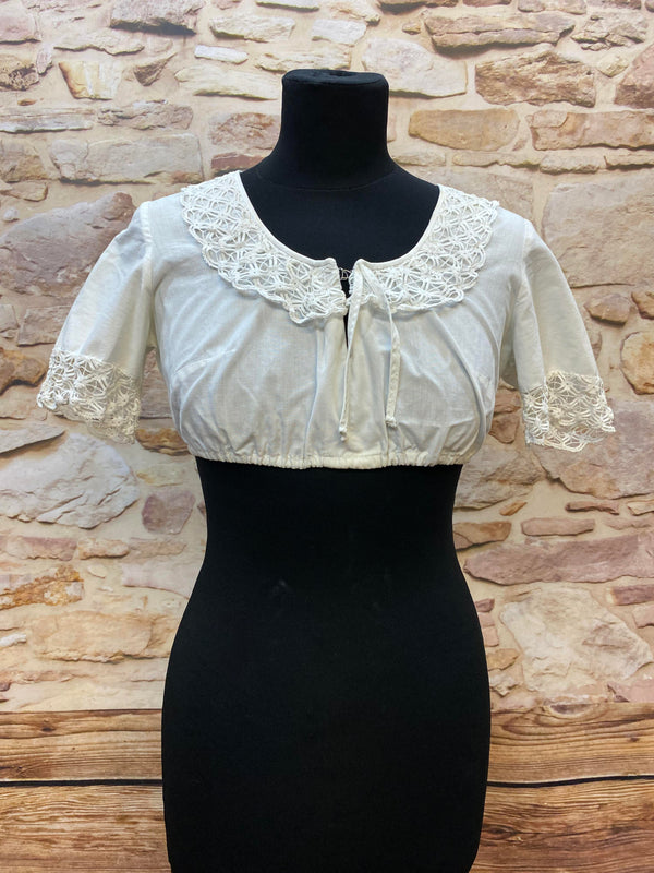 Vintage Salzburger Dirndl Gr. 36 - Blau mit Schnürung, Bluse & rosa Schürze, Ansicht 6