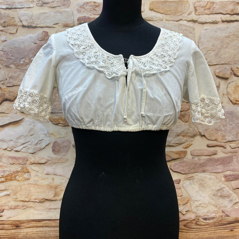 Vintage Salzburger Dirndl Gr. 36 - Blau mit Schnürung, Bluse & rosa Schürze, Ansicht 6