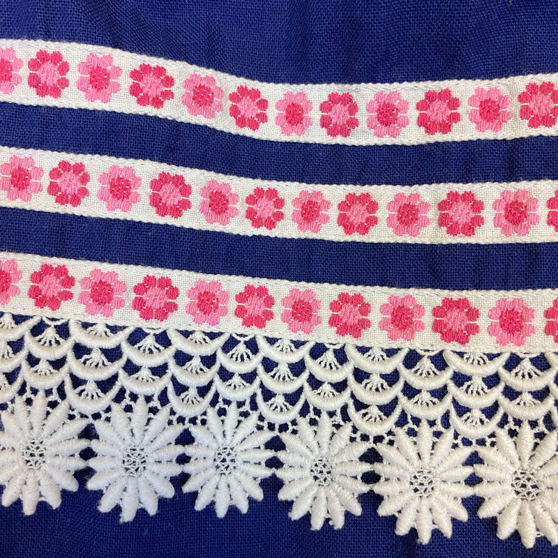 Vintage Salzburger Dirndl Gr. 36 - Blau mit Schnürung, Bluse & rosa Schürze, Ansicht 9