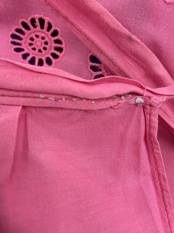 Vintage Dirndl Gr. 46/48 Dunkelblau bestickt mit Bluse & rosa Spitzenschürze, Ansicht 6
