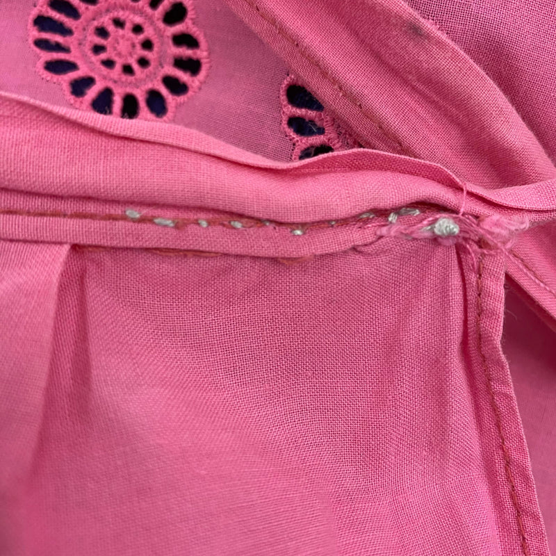 Vintage Dirndl Gr. 46/48 Dunkelblau bestickt mit Bluse & rosa Spitzenschürze, Ansicht 6