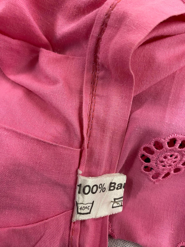 Vintage Dirndl Gr. 46/48 Dunkelblau bestickt mit Bluse & rosa Spitzenschürze, Ansicht 7