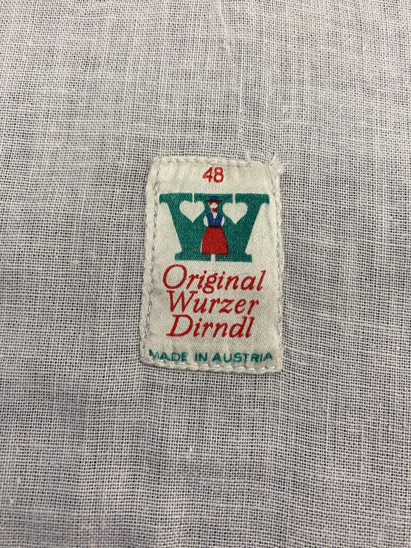 Vintage Dirndl Gr. 46/48 Dunkelblau bestickt mit Bluse & rosa Spitzenschürze, Ansicht 8