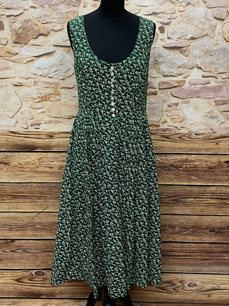 „Vintage Dirndl dunkelgrün mit weißem Muster Berwin & Wolf Gr 42“