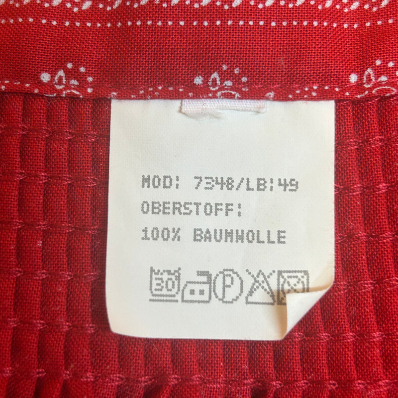 Vintage Dirndl-Schürze Rot, Länge 88 cm