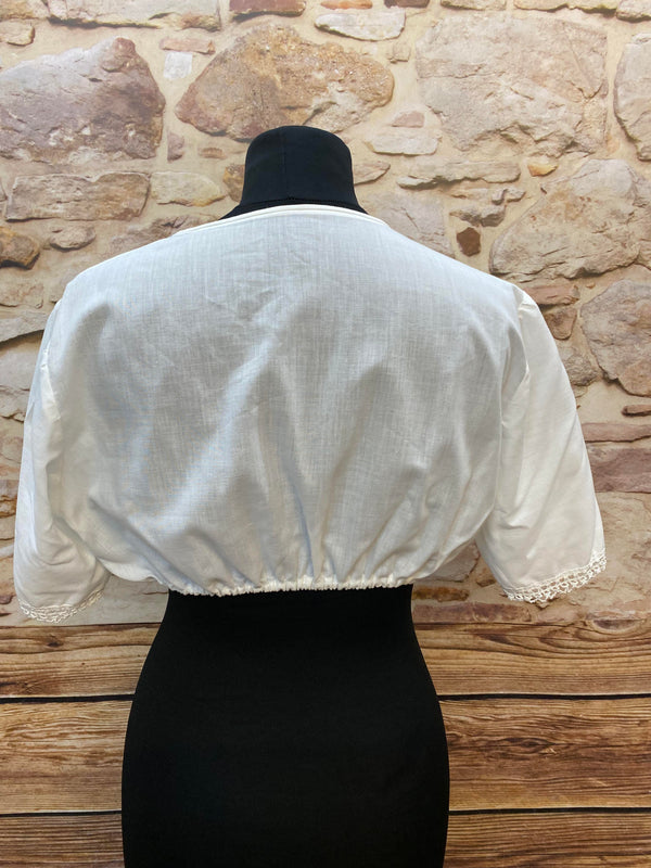 Vintage Dirndlbluse Weiß (ca. Gr. 42), 1980er/90er