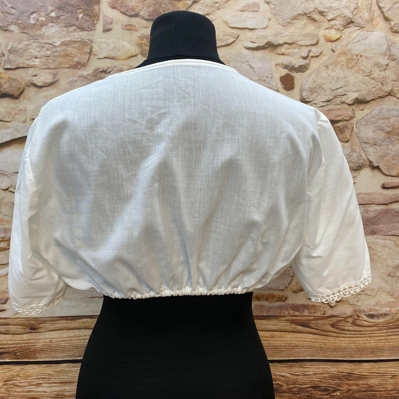 Vintage Dirndlbluse Weiß (ca. Gr. 42), 1980er/90er
