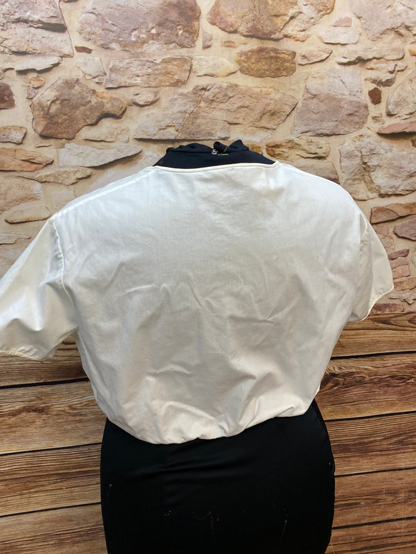 „Vintage Dirndlbluse Damen weiß kurzarm Trachtenbluse klassisch“