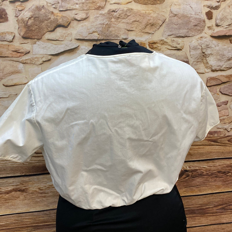 „Vintage Dirndlbluse Damen weiß kurzarm Trachtenbluse klassisch“