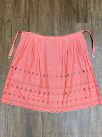 Tablier court de dirndl vintage, couleur saumon, longueur 39 cm