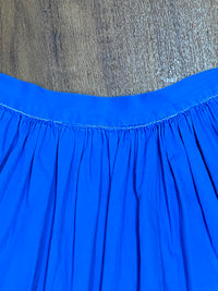 Kurze blaue Vintage Dirndlschürze Länge 50 cm