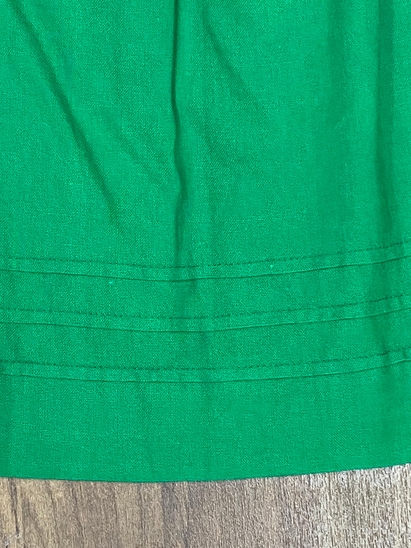 Dirndl-Schürze Damen – Grün, 59 cm, Baumwolle, mit Schürzenschließe, vintage