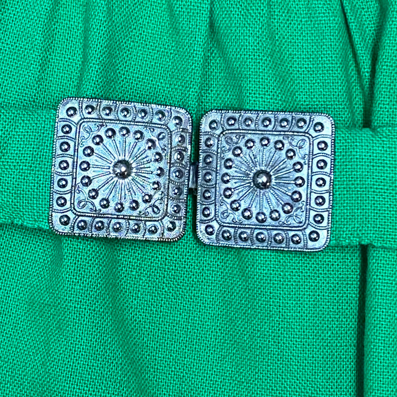 Dirndl-Schürze Damen – Grün, 59 cm, Baumwolle, mit Schürzenschließe, vintage
