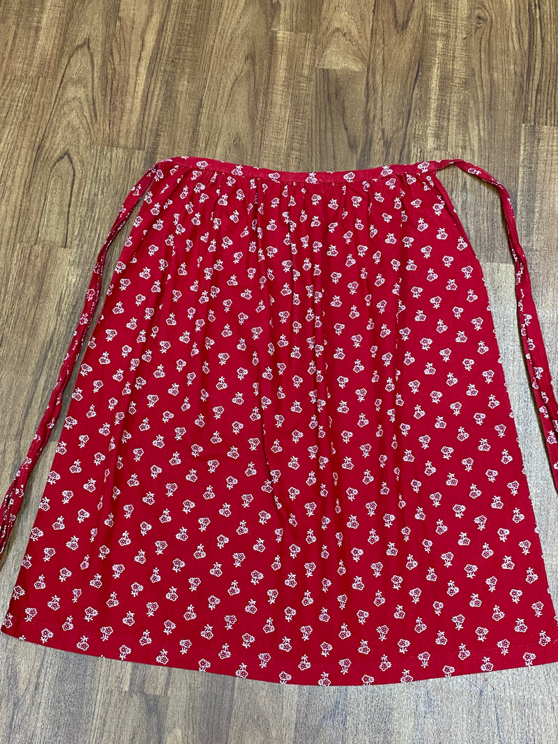 Vintage Dirndl-Schürze Trachtenschürze Länge 59 cm in rot