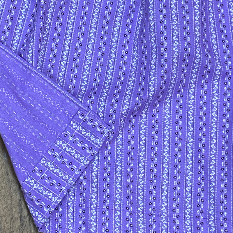 Dirndl-Schürze Damen – Flieder, weiße Ranken, 57 cm, Baumwolle, vintage
