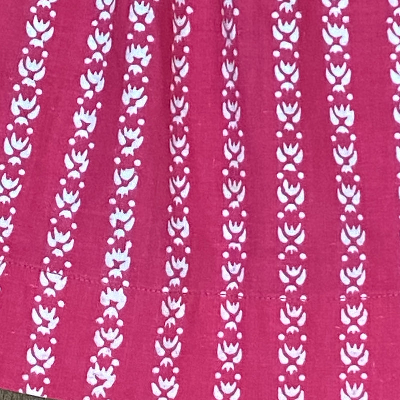 Vintage Dirndlschürze Trachten-Schürze in dunklen rosa  Länge  63 cm