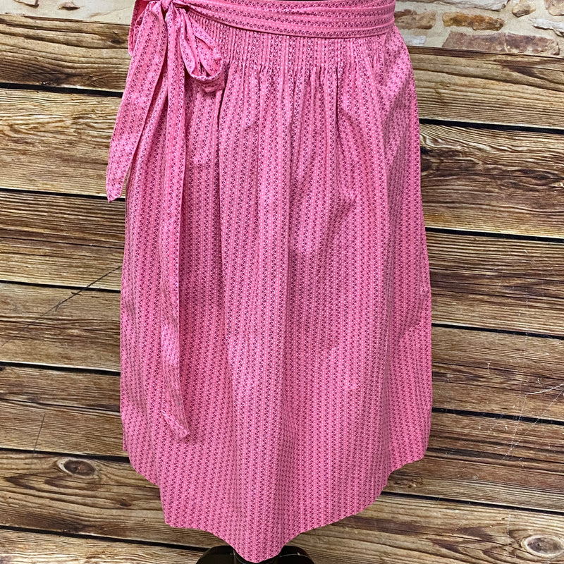 Dirndl-Schürze Damen – Altrosa mit Blumenranken, 66 cm, Baumwolle, vintage, Gr. M
