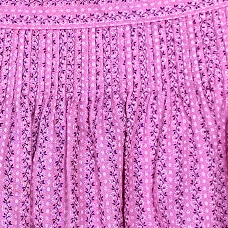 Dirndl-Schürze Damen – Altrosa mit Blumenranken, 66 cm, Baumwolle, vintage, Gr. M