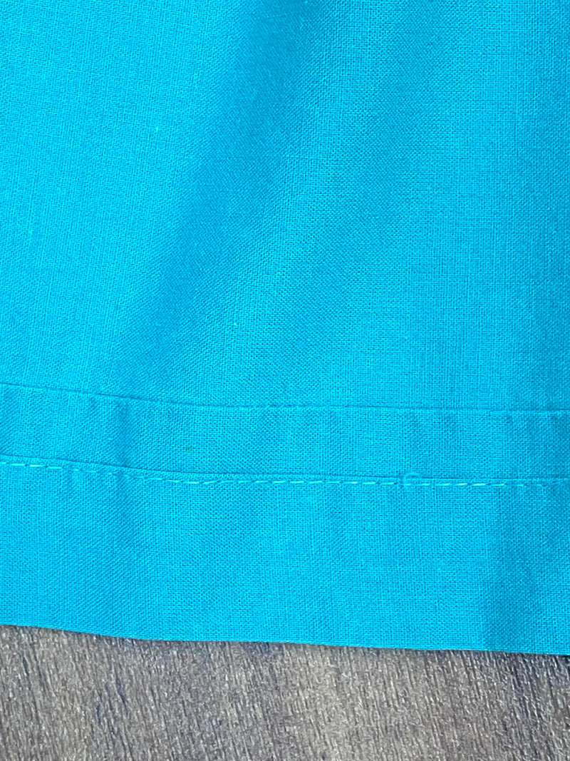 Dirndl-Schürze Damen – Türkis (Blau/Grün), Uni, 70 cm, Baumwoll-Mischgewebe, vintage