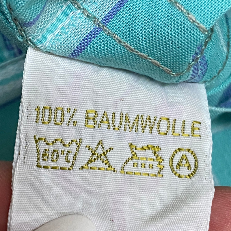 Dirndl-Schürze Damen – Türkis/Blaugrün, gestreift, 73 cm, Baumwolle, Hammerschmid, vintage