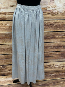 Lange Vintage Dirndl-Schürze für Trachtenkleid in silber/grau 93 cm lang