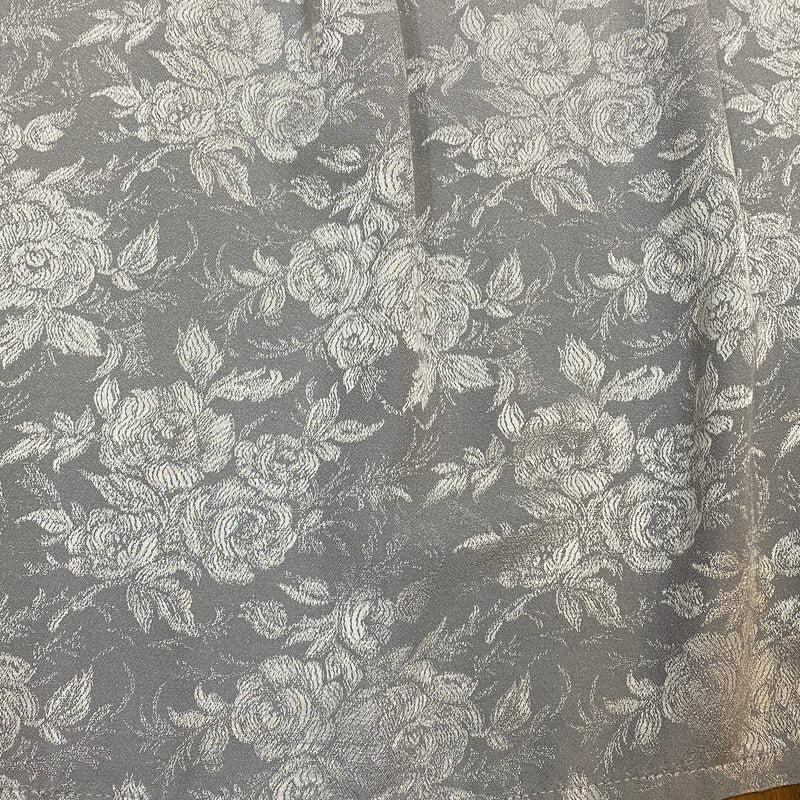 Vintage Dirndlschürze – Größe 93 cm – Silber/Grau mit floraler Struktur