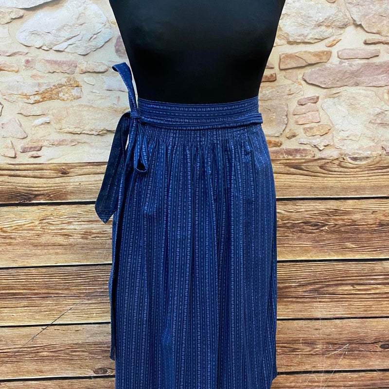 „vintage dirndlschürze dunkelblau baumwolle“