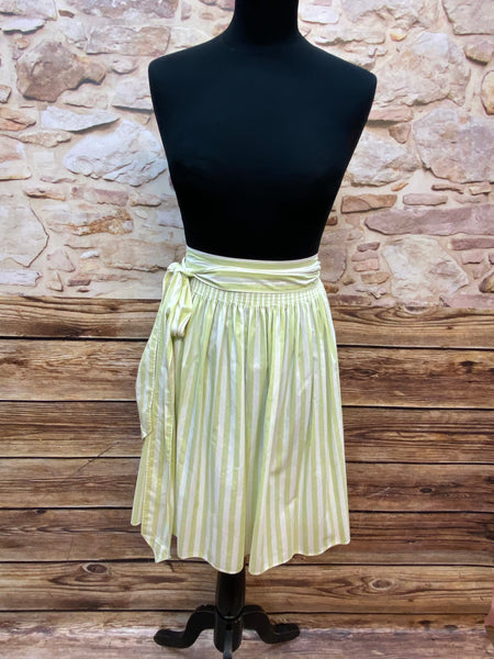 „vintage dirndlschürze krüger hellgrün weiß gestreift baumwolle“