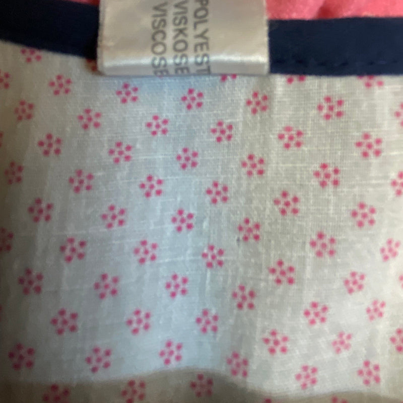 Vintage Dirndl Gr. 40 dunkelblau mit Rosenstickerei, Bluse & rosa Schürze