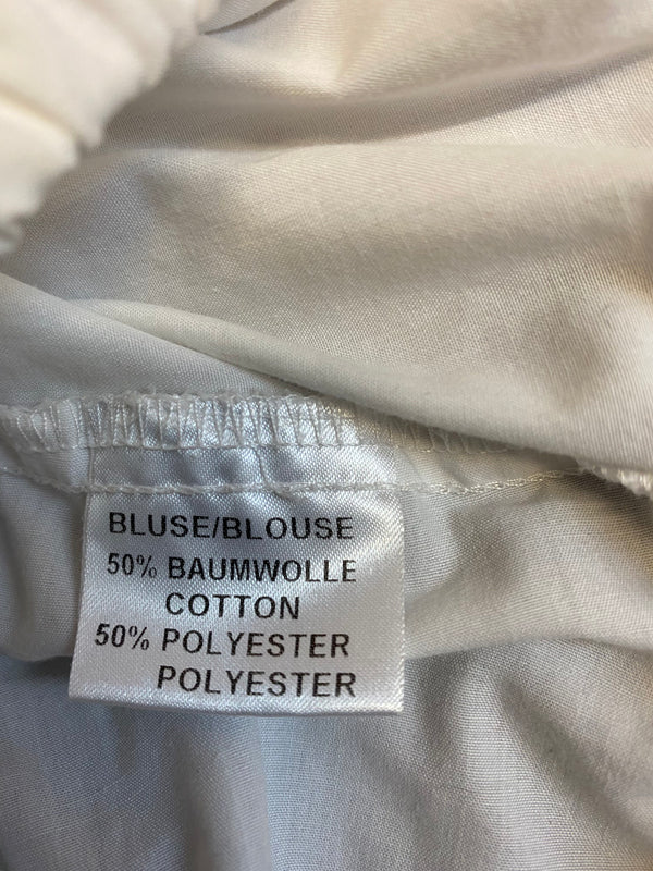 Vintage Dirndl Gr. 40 dunkelblau mit Rosenstickerei, Bluse & rosa Schürze