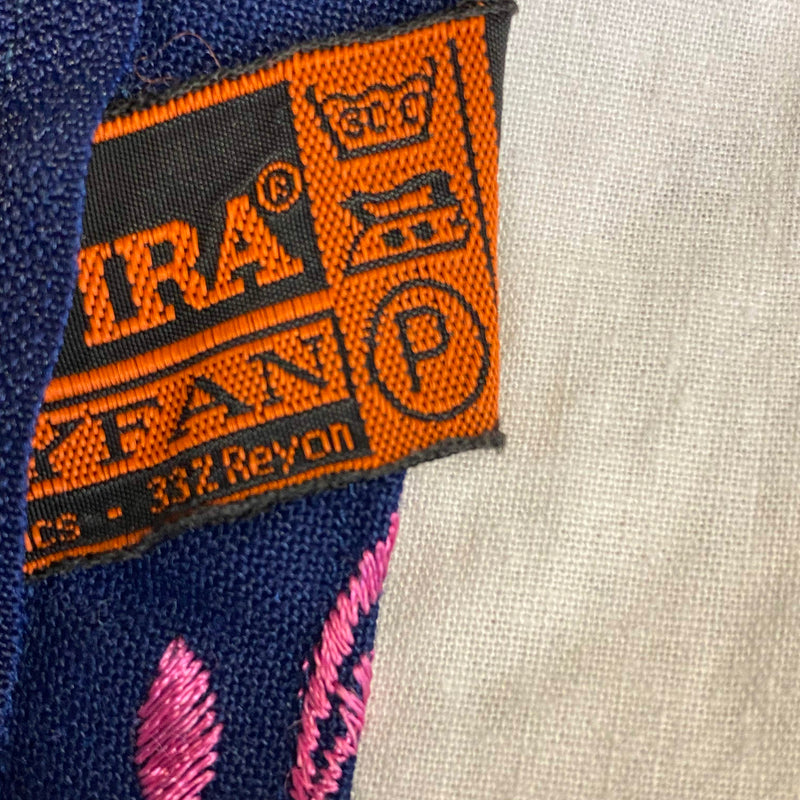 Vintage Dirndl Gr. 40 Blau mit pinker Stickerei, Bluse & Schürze