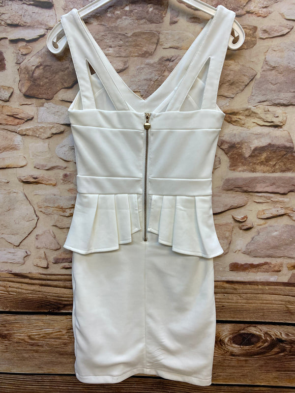 „Rückansicht Vintage Kleid creme mit Reißverschluss Damen“
