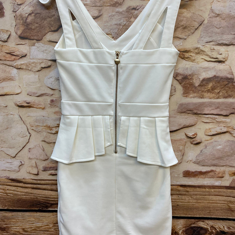 „Rückansicht Vintage Kleid creme mit Reißverschluss Damen“