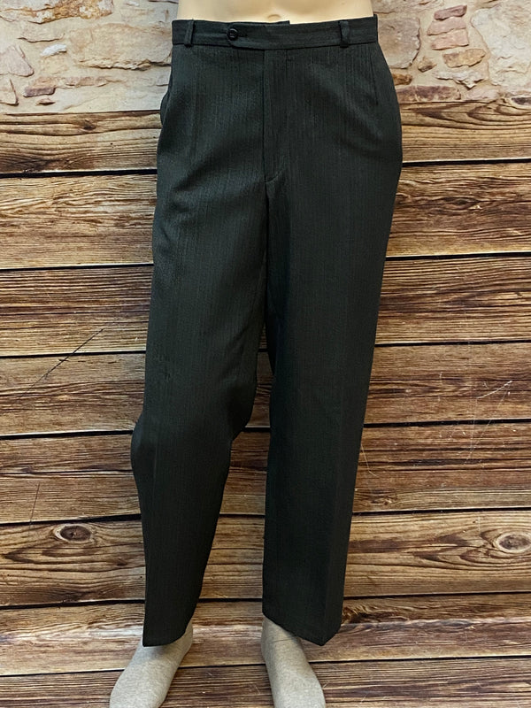 „Vintage Fischgrät Hose Herren grau High Waist Bundfalten große Größe 58“