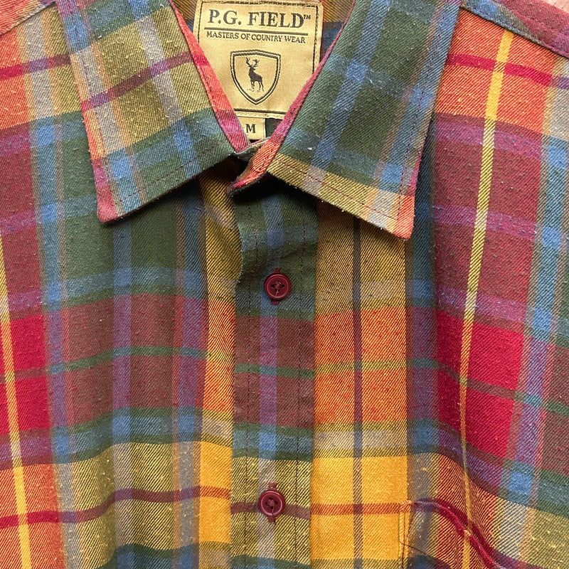 „Vintage Flanellhemd Herren kariert bunt Größe M Detail Kragen“