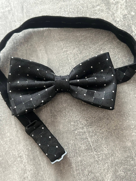 Schwarze Vintage-Fliege J. Ploenes mit Micro-Dots