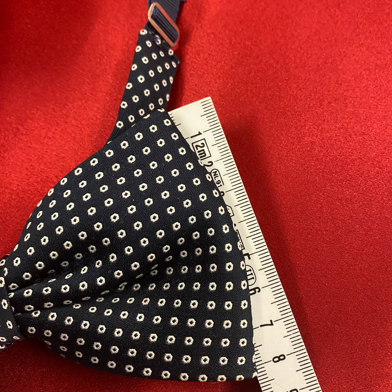 Vintage Fliege Dunkelblau mit Weißem Muster Retro Querbinder