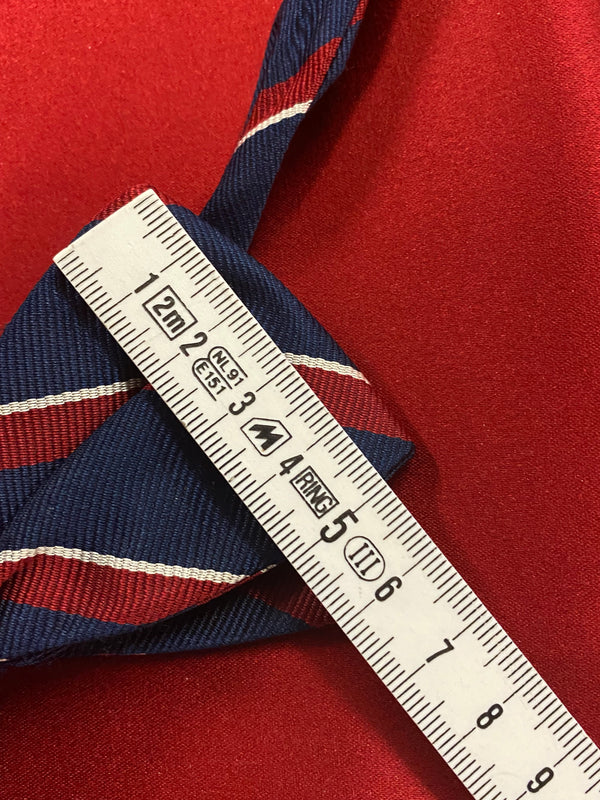 Vintage Fliege Gestreift Dunkelblau Rot Retro Querbinder