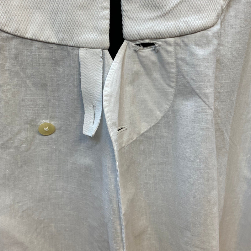 Vintage Herren-Frackhemd Weiß – Stehkragen, lang, klassischer Look