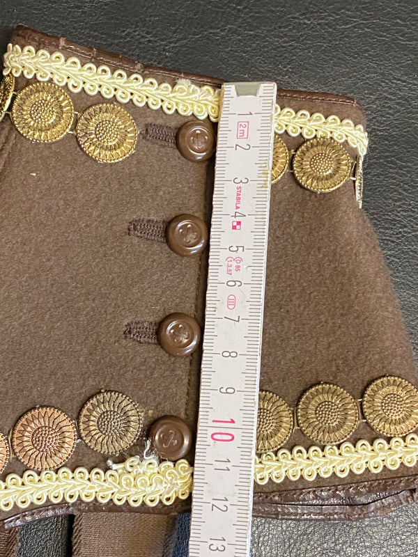 Steampunk Gamaschen Vintage Braun – edel verziert Unikat handveredelt, Ansicht 5